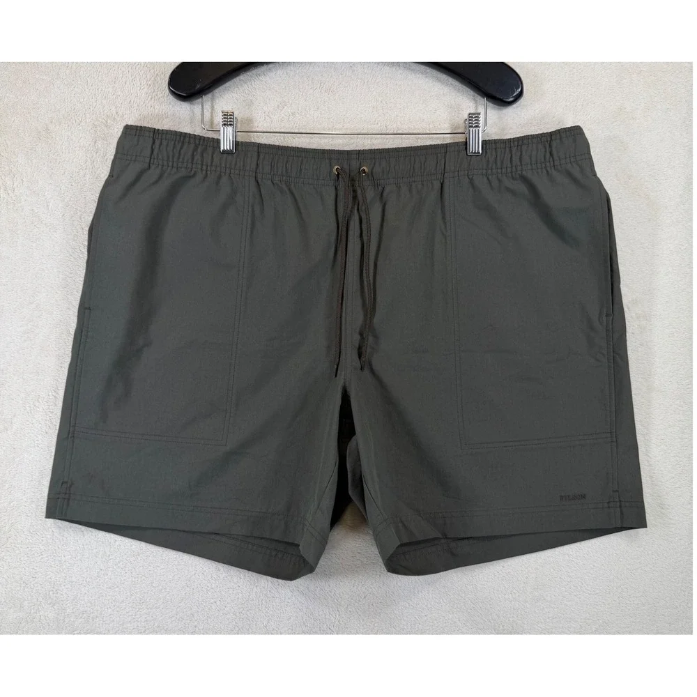 Filson Men's XXL Charcoal Cotton Nylon Outdoor Hiking Shorts Drawstring Fishing